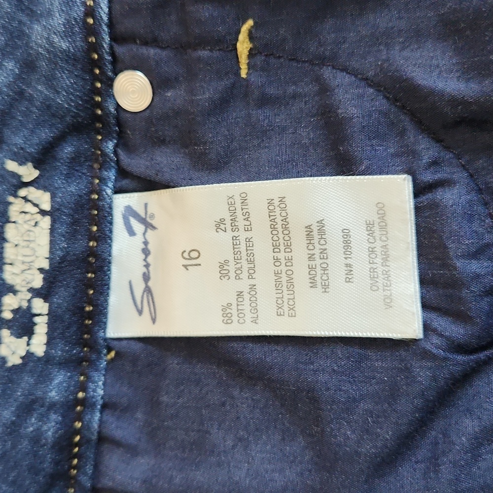 Seven7 Women's Bermuda Denim Shorts Size 16 Preowned - Picture 4 of 8